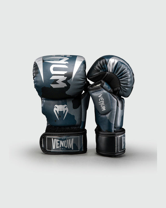 MMA rukavice Venum Elite Camo – Tmavě námořnicky modrá/Modrá