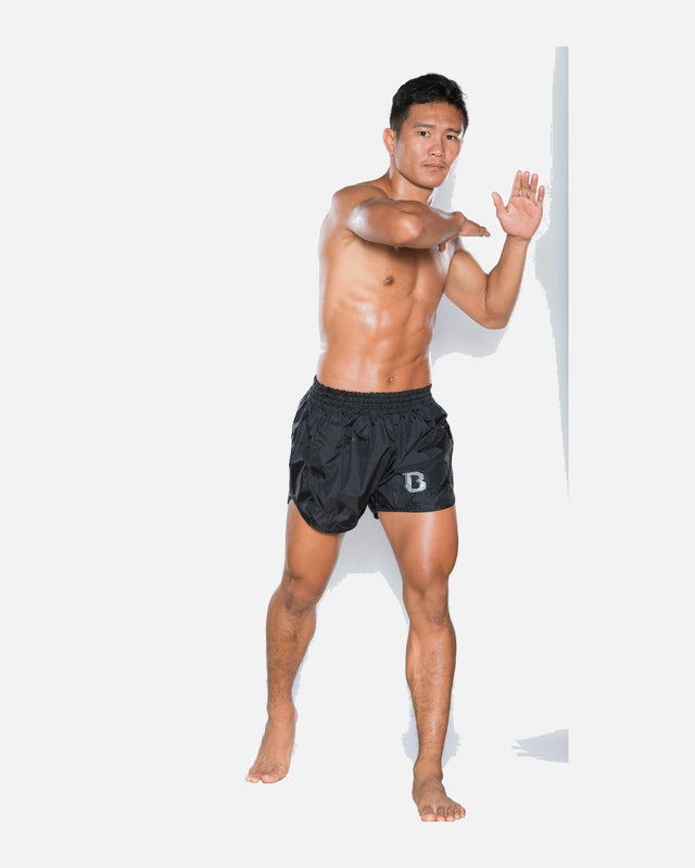 Shorts de Muay Thai Booster Retro Hybrid – Noir
