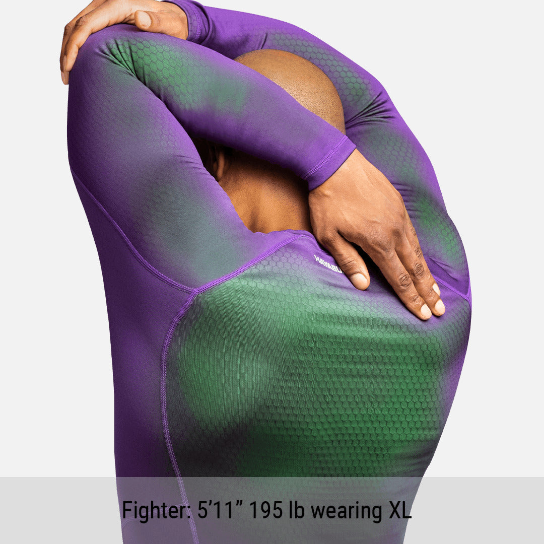 Rashguard Hayabusa Fusion Mangas Compridas – Roxo/Verde