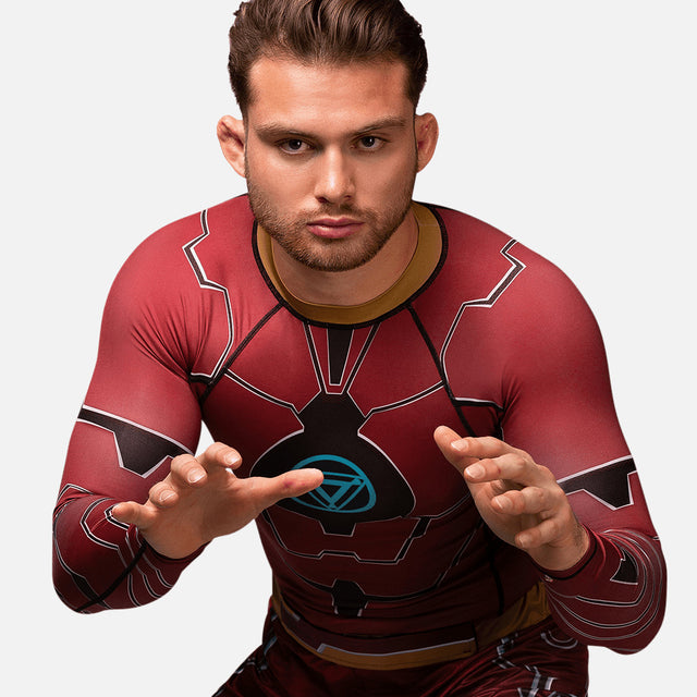 Marvel Rashguard Lange Mouwen Iron Man - Rød