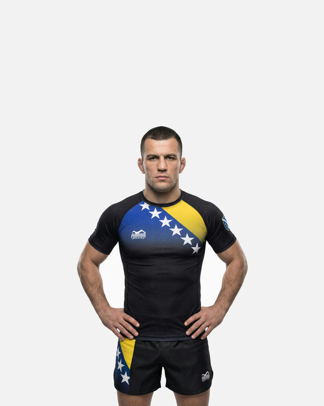 Phantom Athletics MMA-Shorts Fusion-R Team Bosnia – Rot/Weiß/Blau