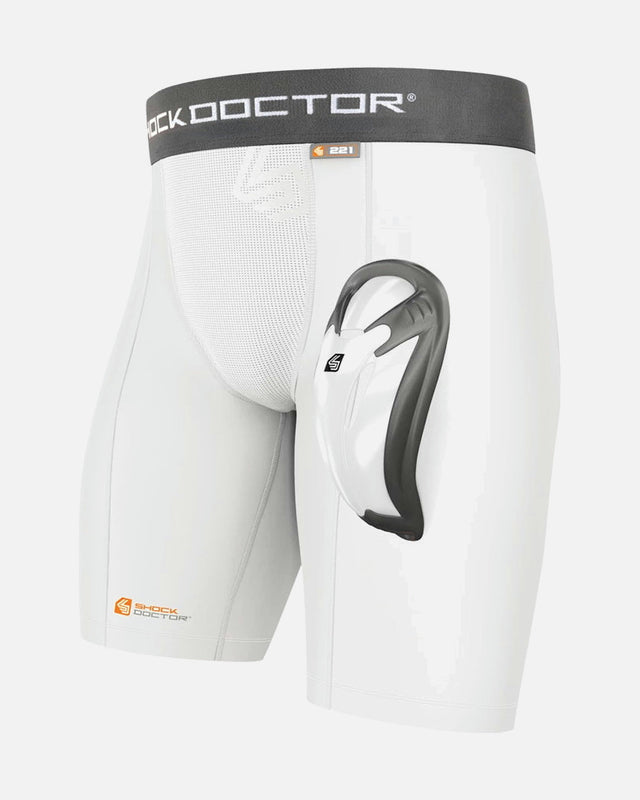 Pantaloncini a compressione Shock Doctor Bioflex – Nero/Bianco