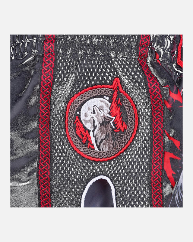 8 WEAPONS Muay Thai shorts Beastial Wolf - Sort/Rød
