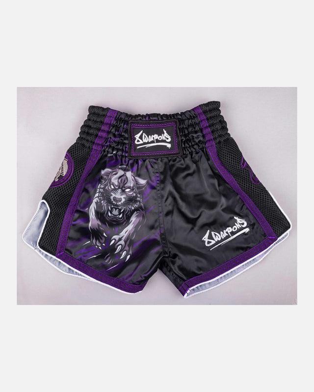 Pantaloncini Muay Thai 8 WEAPONS Beastial Panther – Nero/Viola