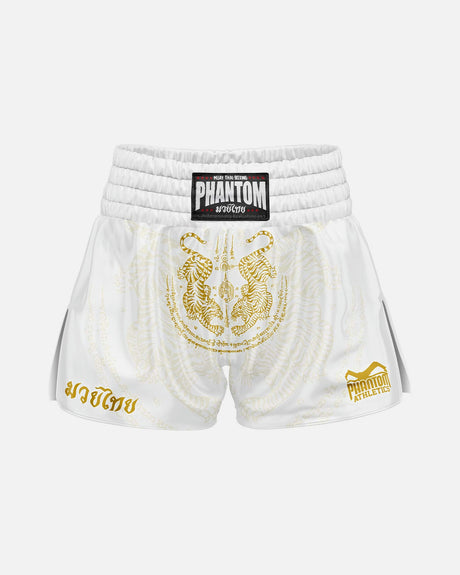 Spodenki Muay Thai Phantom Athletics Sak Yant – Biały/Złoty