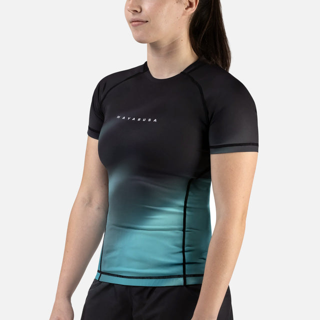 Hayabusa Rashguard Apex Nova Korte Ærmer Kvinder - Blågrøn