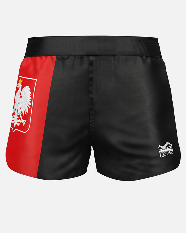 Spodenki MMA Phantom Athletics FUSION-R Team Poland – Czarne/Czerwone/Białe
