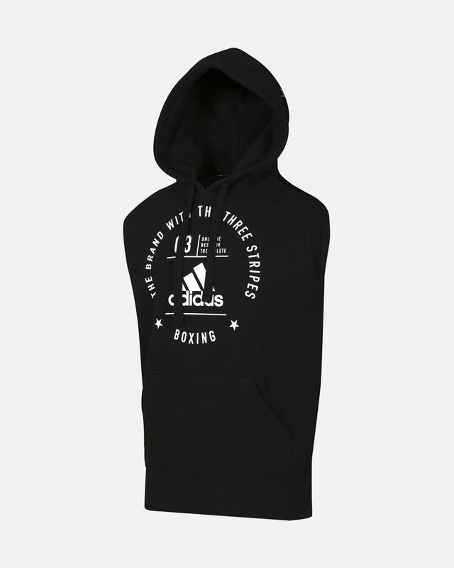 Débardeur à capuche Adidas Community Boxing – Noir/Blanc