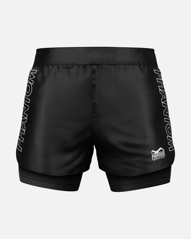 Calções de compressão Phantom Athletics Fusion-R 2in1 Ranked – Preto/Branco