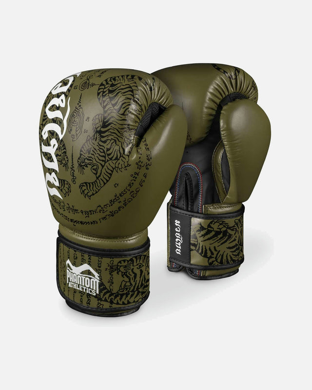 Luvas de boxe Phantom Athletics Muay Thai – Verde Militar