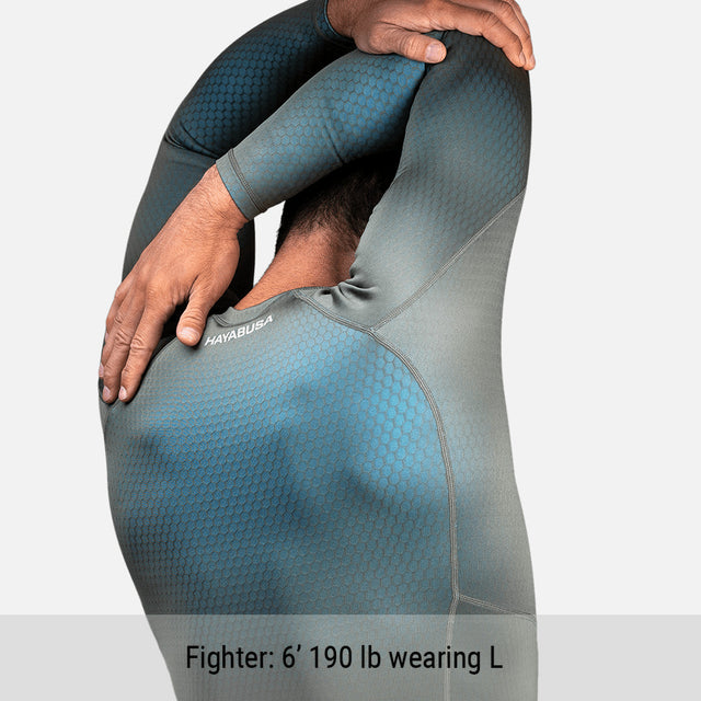 Rashguard Hayabusa Fusion Maniche Lunghe – Grigio/Azzurro