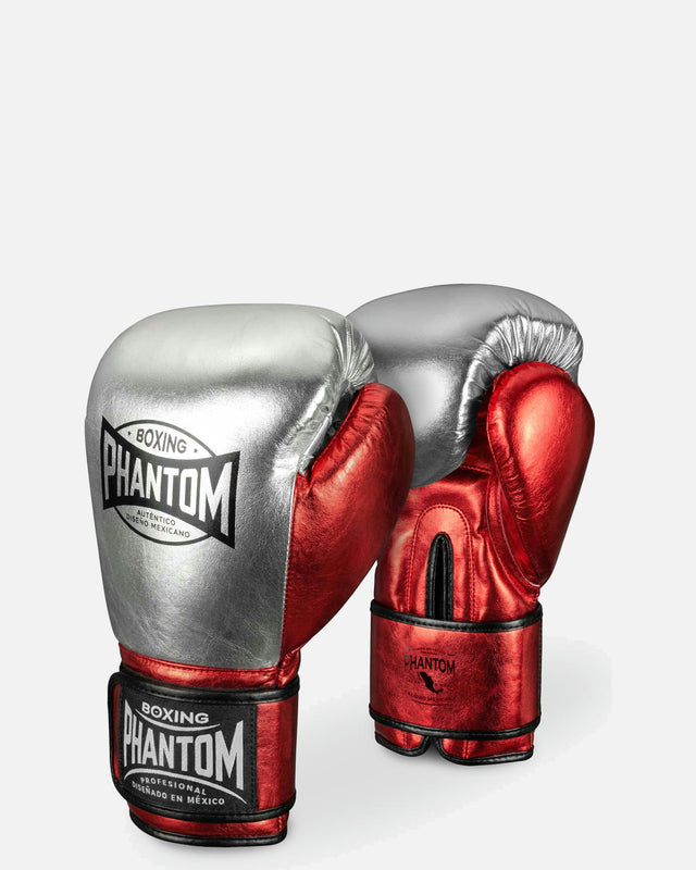 Gants de boxe Phantom Athletics Mexico – Argent/Rouge