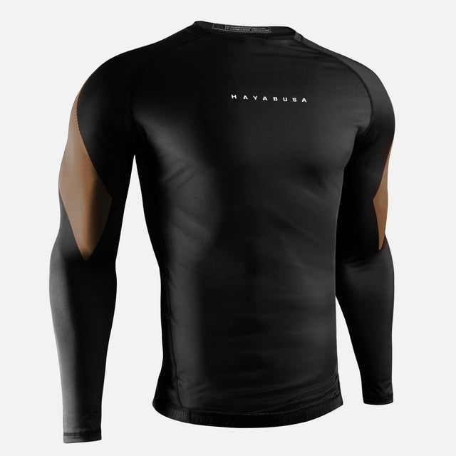 Rashguard Hayabusa Pro Ranked Manga Larga – Marrón