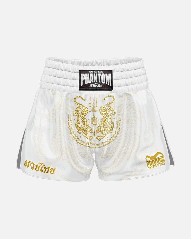 Phantom Athletics Muay-Thai-Shorts Sak Yant – Weiß/Gold