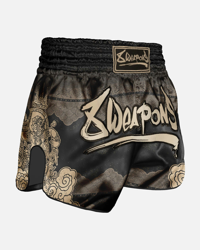 8 WEAPONS Muay Thai shorts Hanuman – Sort/Guld