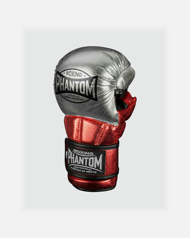 MMA rukavice Phantom Athletics Mexico – Stříbrná/Červená