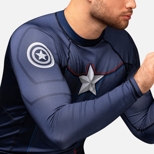 Marvel Rashguard Captain America Long Sleeves – Blue