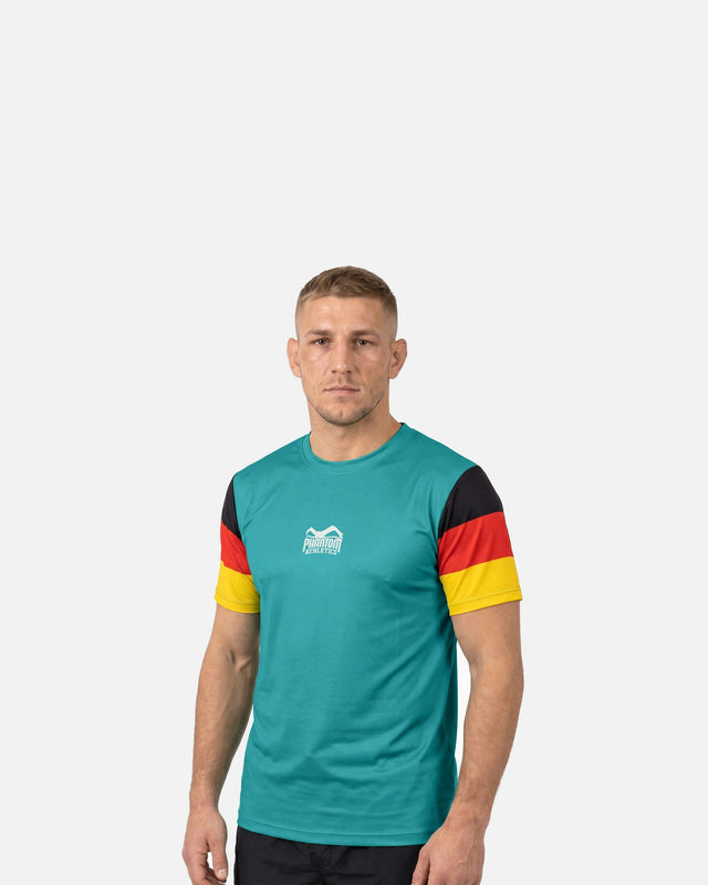 Phantom Athletics Trainingsshirt EVO+ Germany – Türkis/Schwarz/Rot/Gold