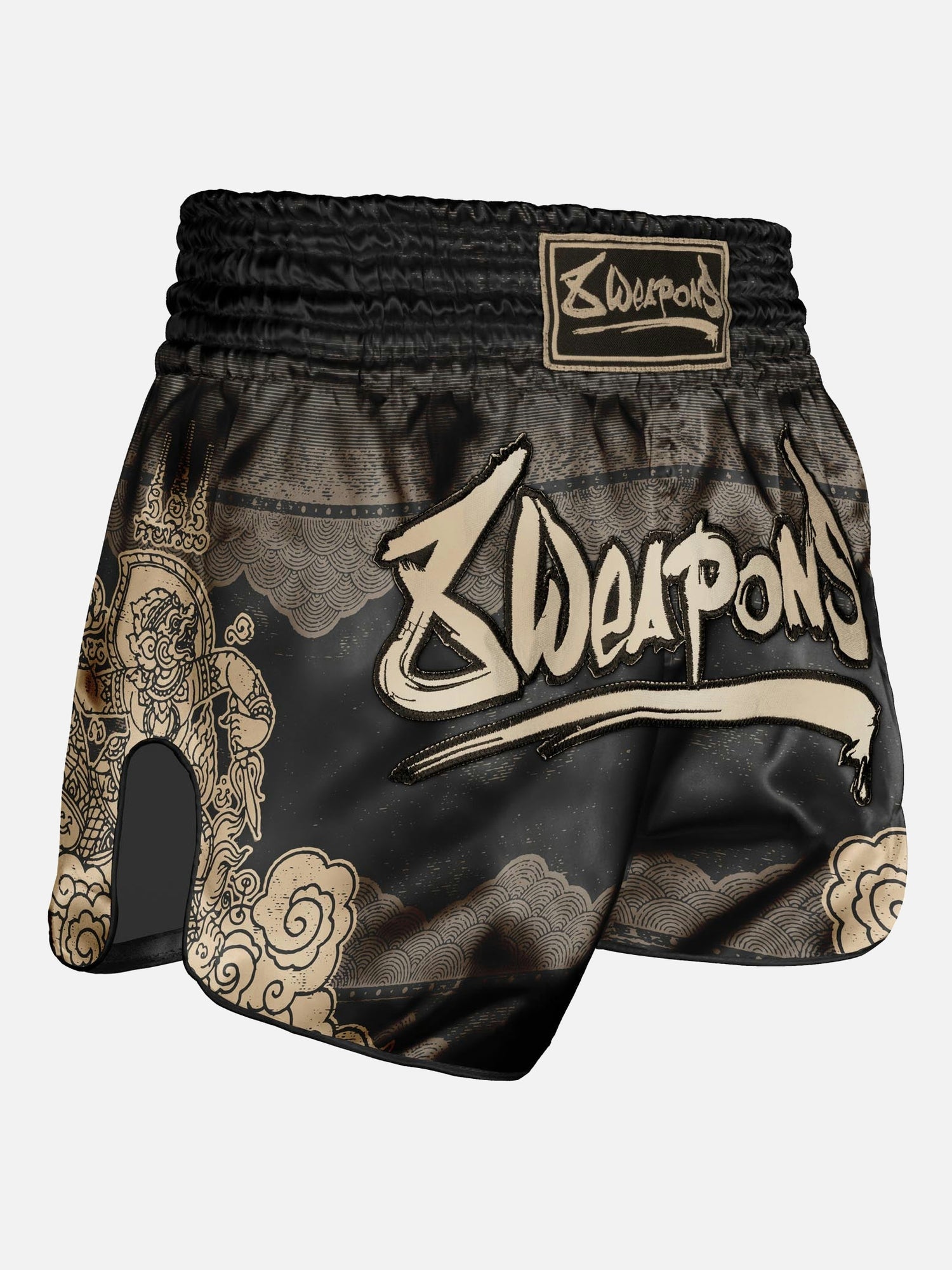 8 WEAPONS Muay Thai shorts Hanuman – Sort/Guld