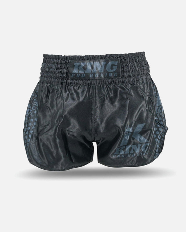 Pantaloni scurți Muay Thai King Pro Boxing Hexagon 1 Copii – Negru
