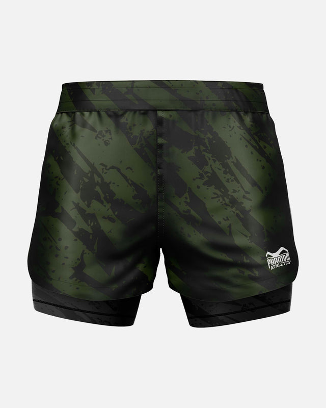 Phantom Athletics MMA-shorts Fusion 2in1 Camo Tiger – Grøn