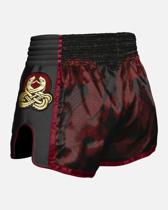 Spodenki Muay Thai 8 WEAPONS Naga – Czarne/Czerwone