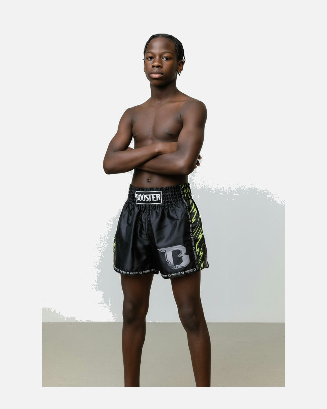 Booster Muay-Thai-Shorts Combat Series 5 Kinder – Schwarz