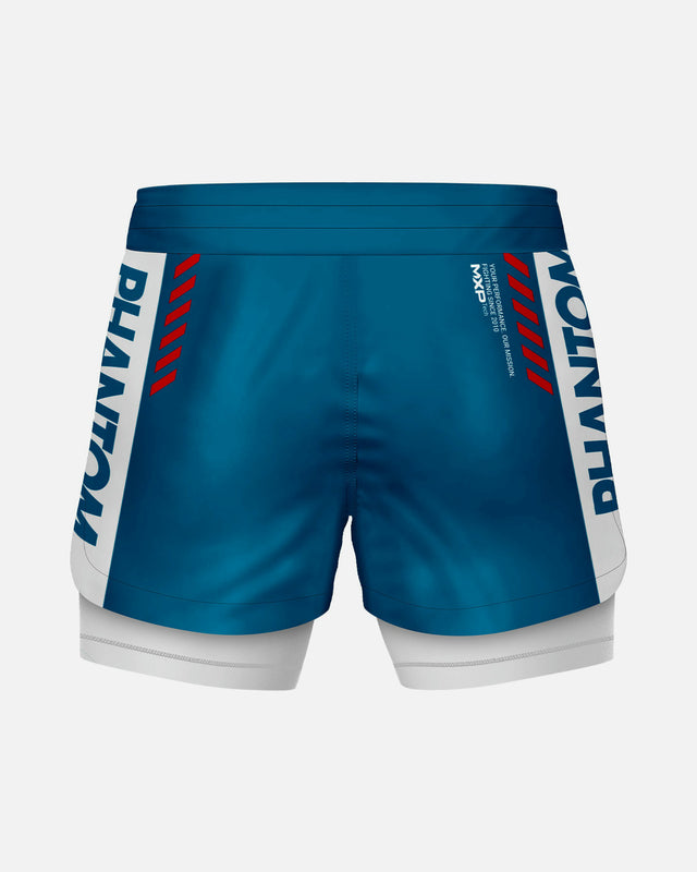 Phantom Athletics Compressie Shorts Fusion 2in1 Apex - Blauw