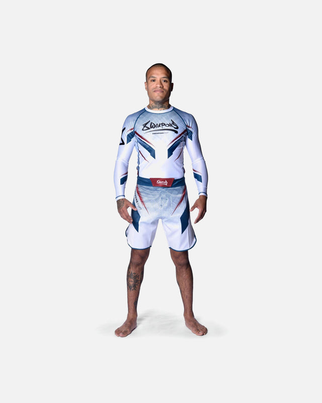 8 WEAPONS Rashguard Shift – Weiß/Navy/Rot
