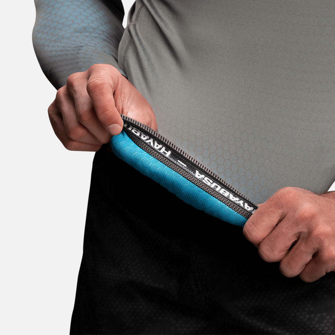 Rashguard Hayabusa Fusion Maniche Lunghe – Grigio/Azzurro