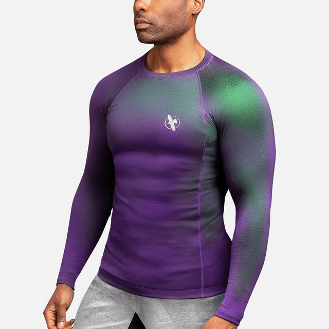 Rashguard Hayabusa Fusion Mangas Compridas – Roxo/Verde