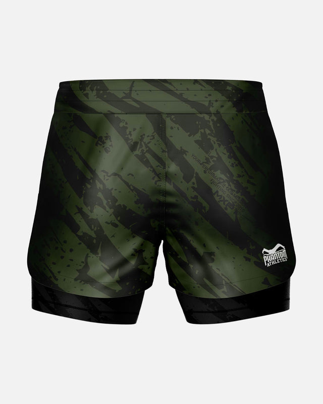 Phantom Athletics MMA-shorts Fusion 2in1 Camo Tiger – Grøn
