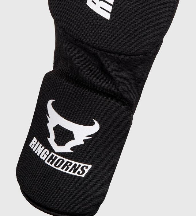 Ringhorns Kickboks Skinnebensbeskyttere Kontact - Sort/Hvid - Skinnebensbeskyttere