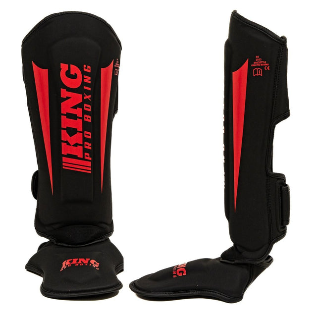 Espinilleras King Pro Boxing Revo – Negro/Rojo