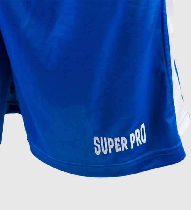 Spodenki bokserskie Super Pro Club – Niebieskie/Białe