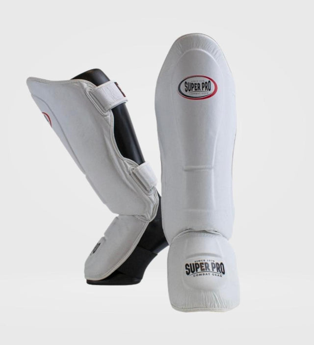 Tibiere Super Pro Kickboks Thai Pro Piele – Alb