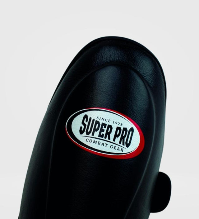 Tibiere Super Pro Kickboks Thai Pro Piele – Negru – Tibiere