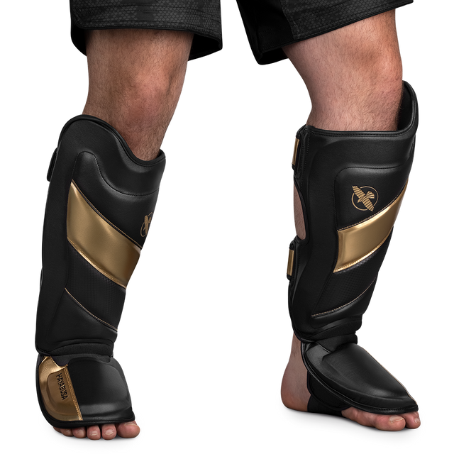 Espinilleras Hayabusa T3 – Negro/Oro
