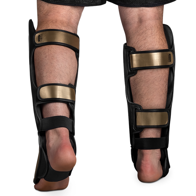 Espinilleras Hayabusa T3 – Negro/Oro
