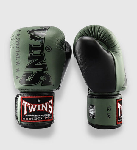 Twins Boxhandschuhe BGVL 8 – Khaki Grün/Schwarz – Boxhandschuhe
