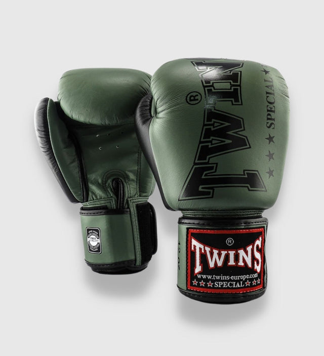 Luvas de boxe Twins BGVL 8 – Cáqui Verde/Preto