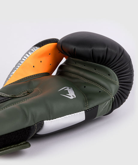 Gants de boxe Venum Elite – Noir/Argent/Kaki