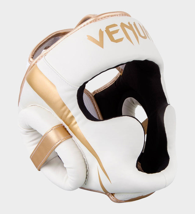 Chrániče hlavy Venum Elite – Bílá/Zlatá