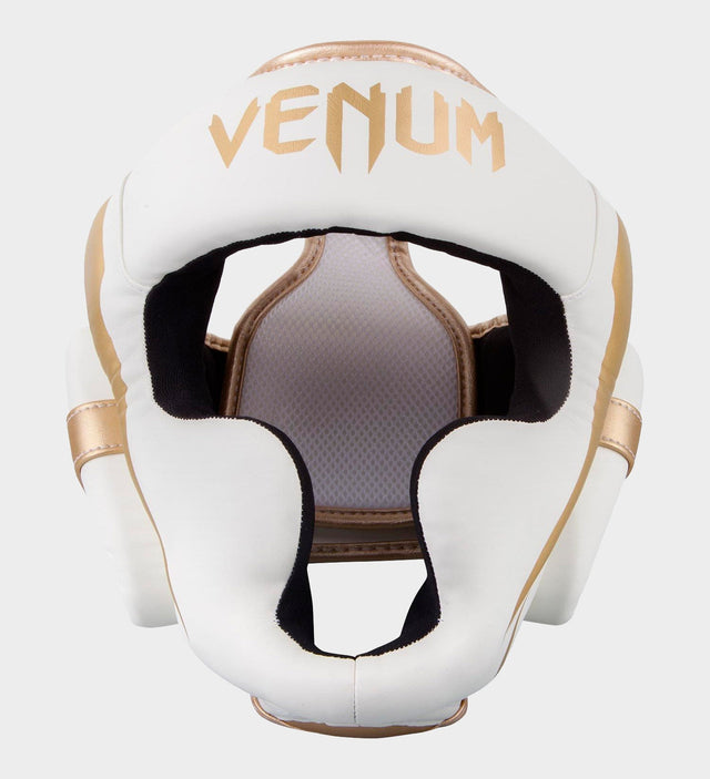 Chrániče hlavy Venum Elite – Bílá/Zlatá