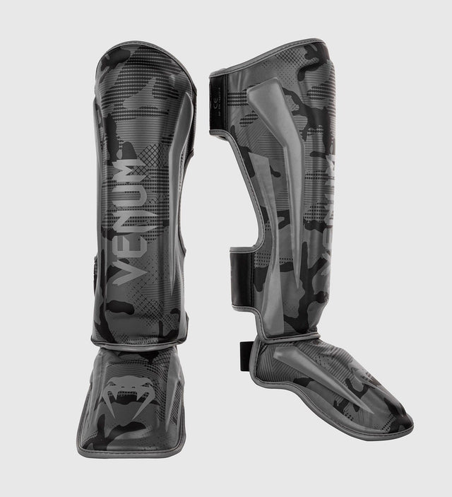 Caneleiras de kickboxing Venum Elite – Cinzento Camuflagem