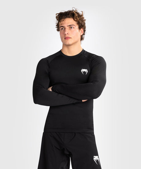 Venum Rashguard Contender Mâneci Lungi - Negru/Alb - Rashguard