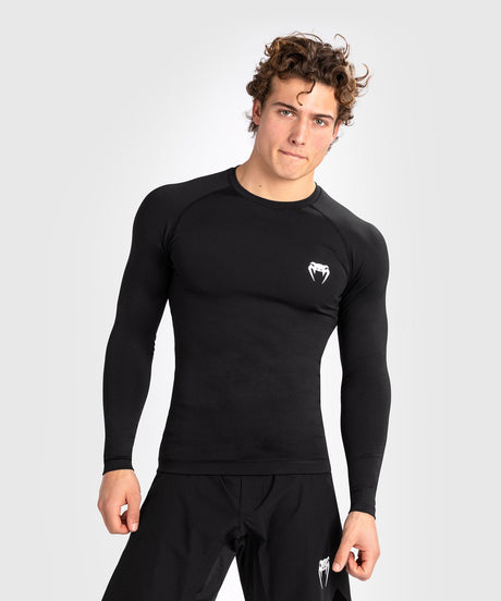 Venum Rashguard Contender Mâneci Lungi - Negru/Alb - Rashguard