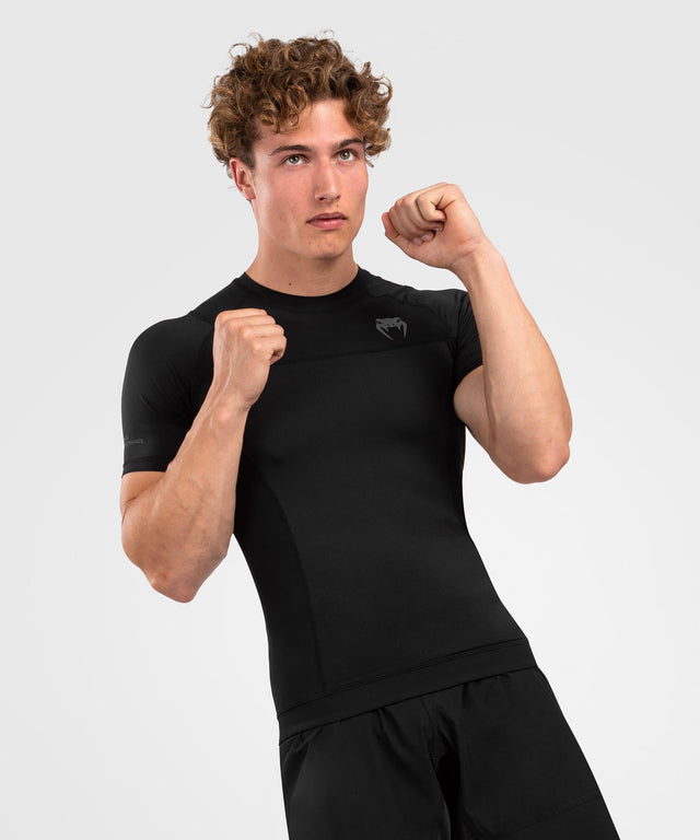 Venum Rashguard G-Fit Air Krátké rukávy – Černá/Černá – Trička